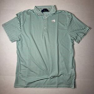 RLX Ralph Lauren Green Striped Polo Shirt